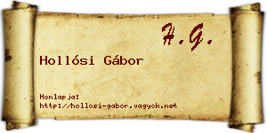Hollósi Gábor névjegykártya