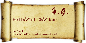 Hollósi Gábor névjegykártya